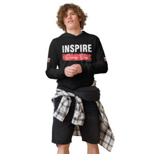 TMC Inspire Every Day Black Unisex Hooded Long Sleeve Tee | Bella 3512