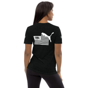 TMC "Cheetah" Black Embroidered Unisex Tri-Blend T-Shirt | Bella 3413