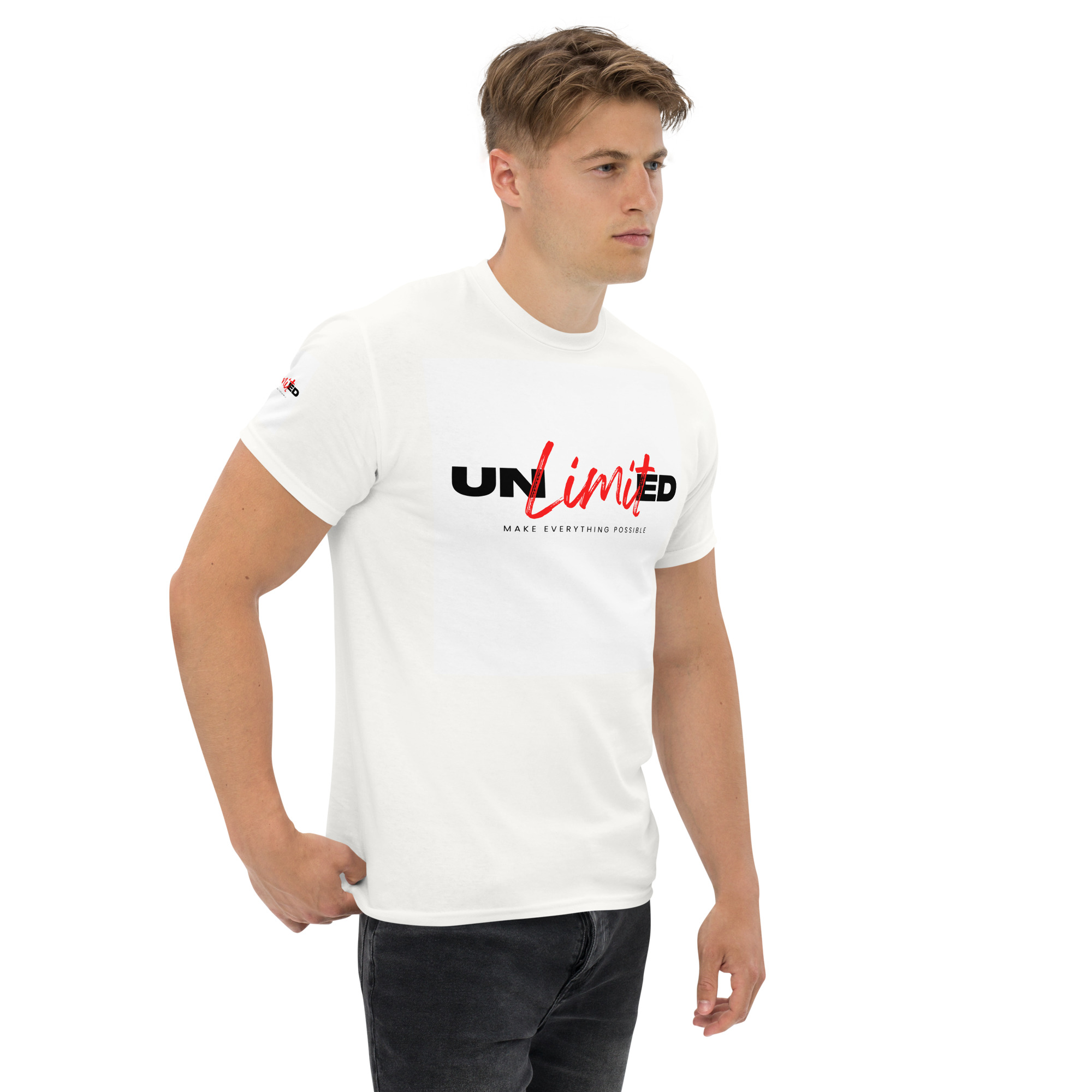 Unlimited Everything Possible White Unisex Classic Tee - Image 4